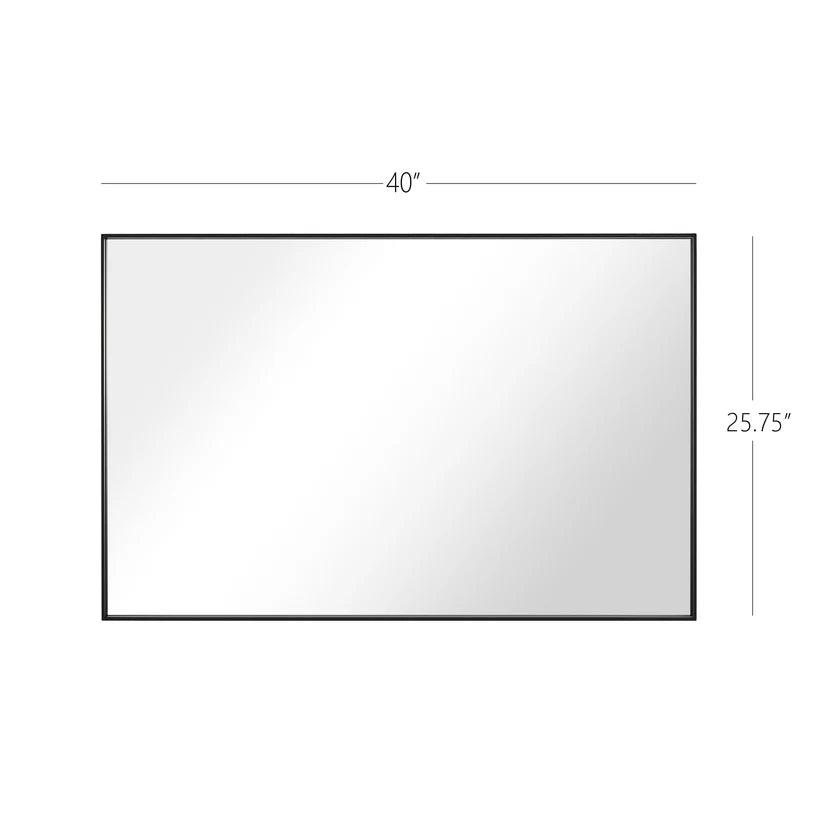 Sleek Modern Black Aluminum Framed Wall Mirror - Full Length Floor Mirror for Bedroom, Living Room & Entryway Decor