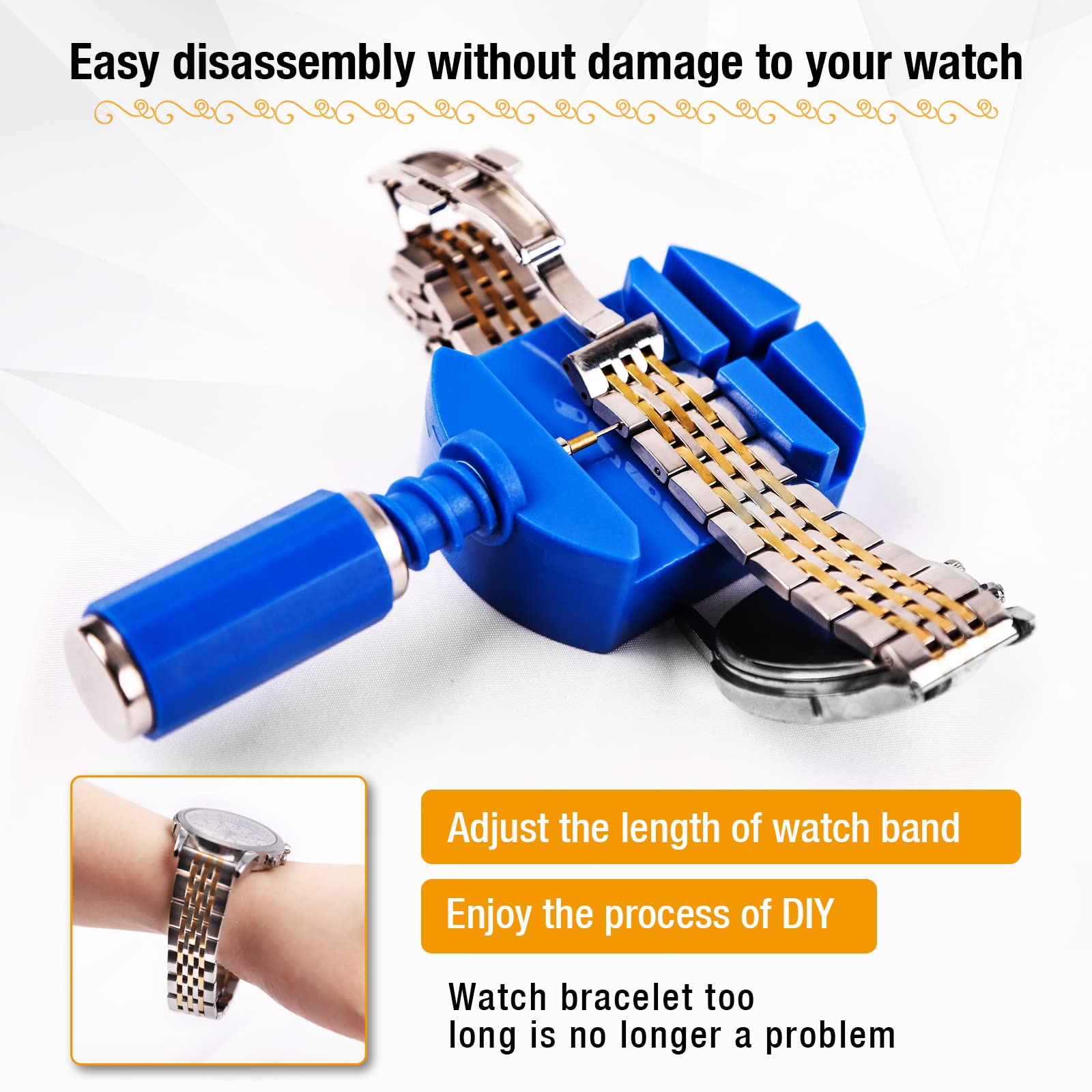 BYNIIUR Watch Link Removal Tool Kit - Adjust & Repair Bracelets for DIY Watch Sizing