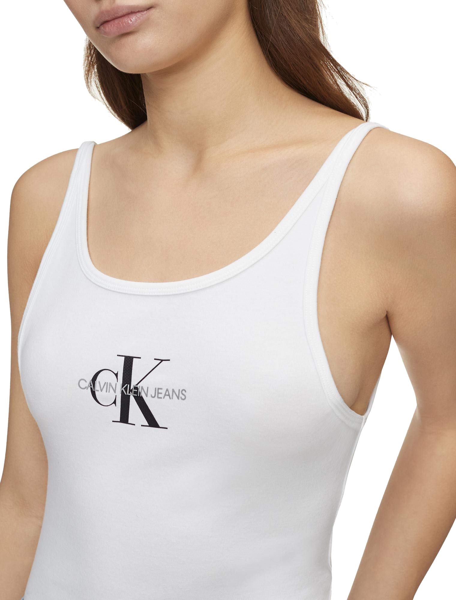 Calvin Klein Women's Strappy Scoop Back Bodysuit - Sexy Comfortable Tank Bodysuit for Layering, Night Out & Everyday Wear