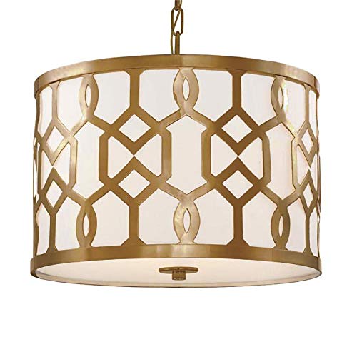 Crystorama Libby Langdon Jennings 3-Light Aged Brass Chandelier - Elegant Dining Room Lighting Fixture for Modern Farmhouse & Traditional Home Decor