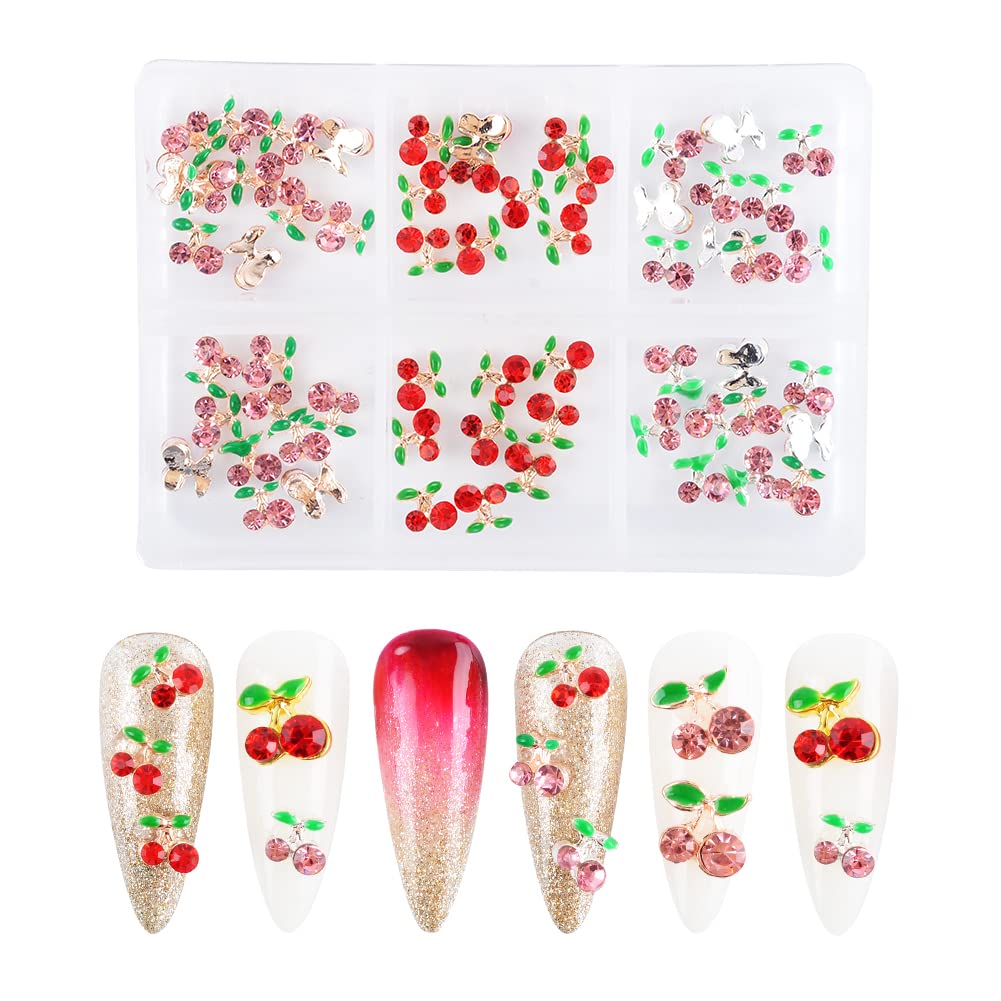 3D Nail Art Charms Rhinestones - 60pcs Alloy Crystal Diamonds Nail Studs with Glitter Design for DIY Nail Art, Manicure & Pedicure | Luxury Nail Accessories & Gems for Professional Salon, Home Use, Party & Wedding Nail Decoration