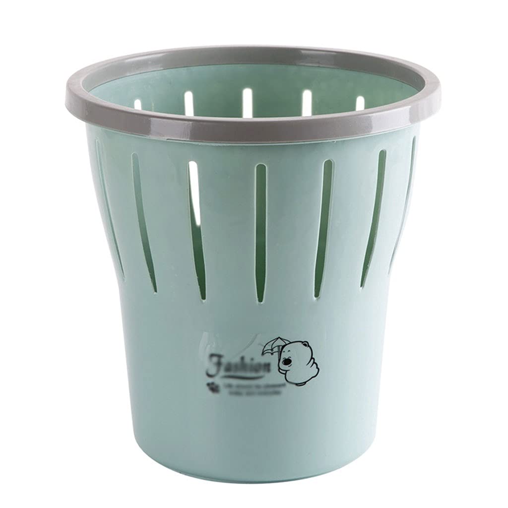 YANZHEXIN Round Hollow Ring Trash Can - Bathroom, Kitchen, Office & Dining Table Waste Bin - Household Compost Bin with Lid - Blue Garbage Can for Home, Office & Restaurant Use