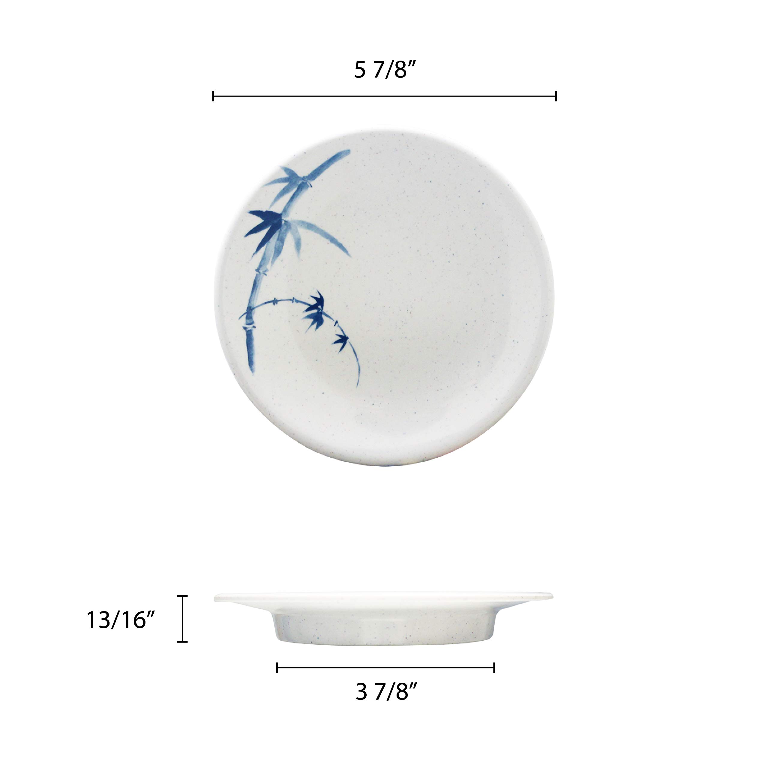 Premium Blue Bamboo Melamine Dinner Plate Set - 5 7/8