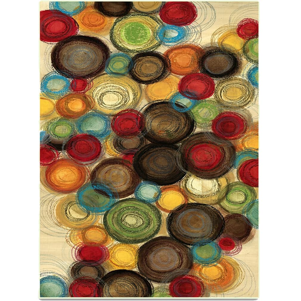 Vintage Abstract Geometric Patchwork Area Rug - Soft Non-Slip Indoor Outdoor Carpet for Farmhouse, Bedroom, Living Room, Kitchen Runner, Doormat (4'x9', Red) - Perfect for Boho Decor, Cozy Home & Entryway Floor Covering