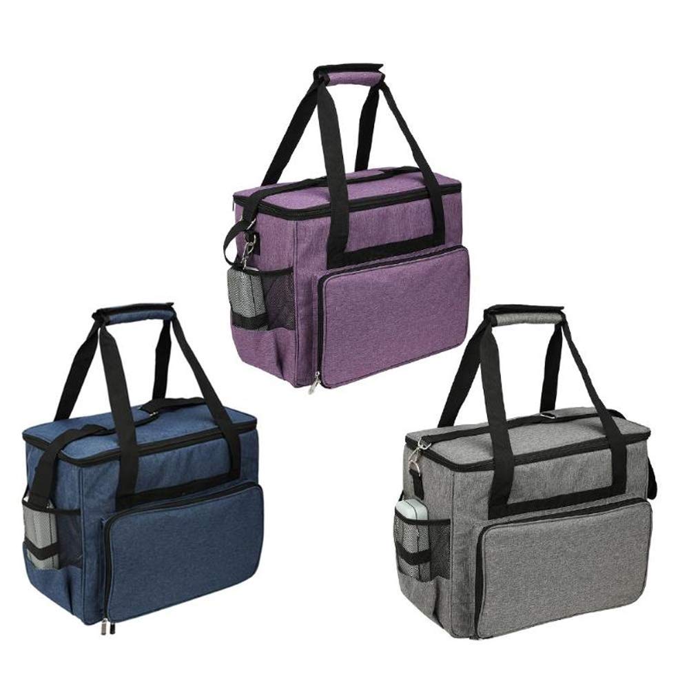 Lustar Portable Sewing Machine Carrying Case with Compartment Pockets & Shoulder Strap - Durable Storage Tote Bag for Most Sewing Machines (Blue) - Perfect for Travel, Classes & Home Sewing Projects