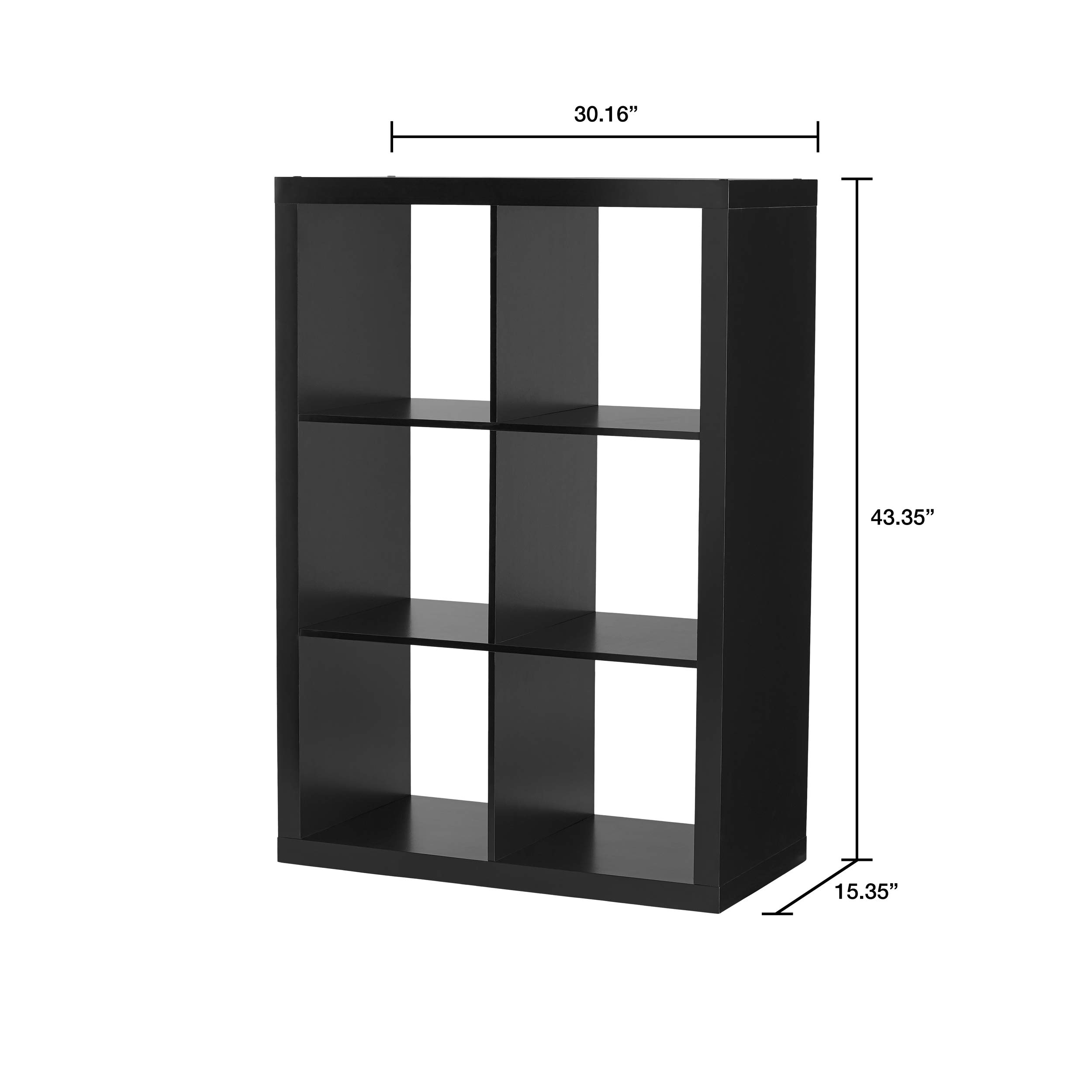 Better Homes and Gardens 4-Cube & 6-Cube Square Storage Cabinet Organizer - Weathered White & Solid Black - Bookshelf, Home Office, Living Room, Bedroom Storage Solution