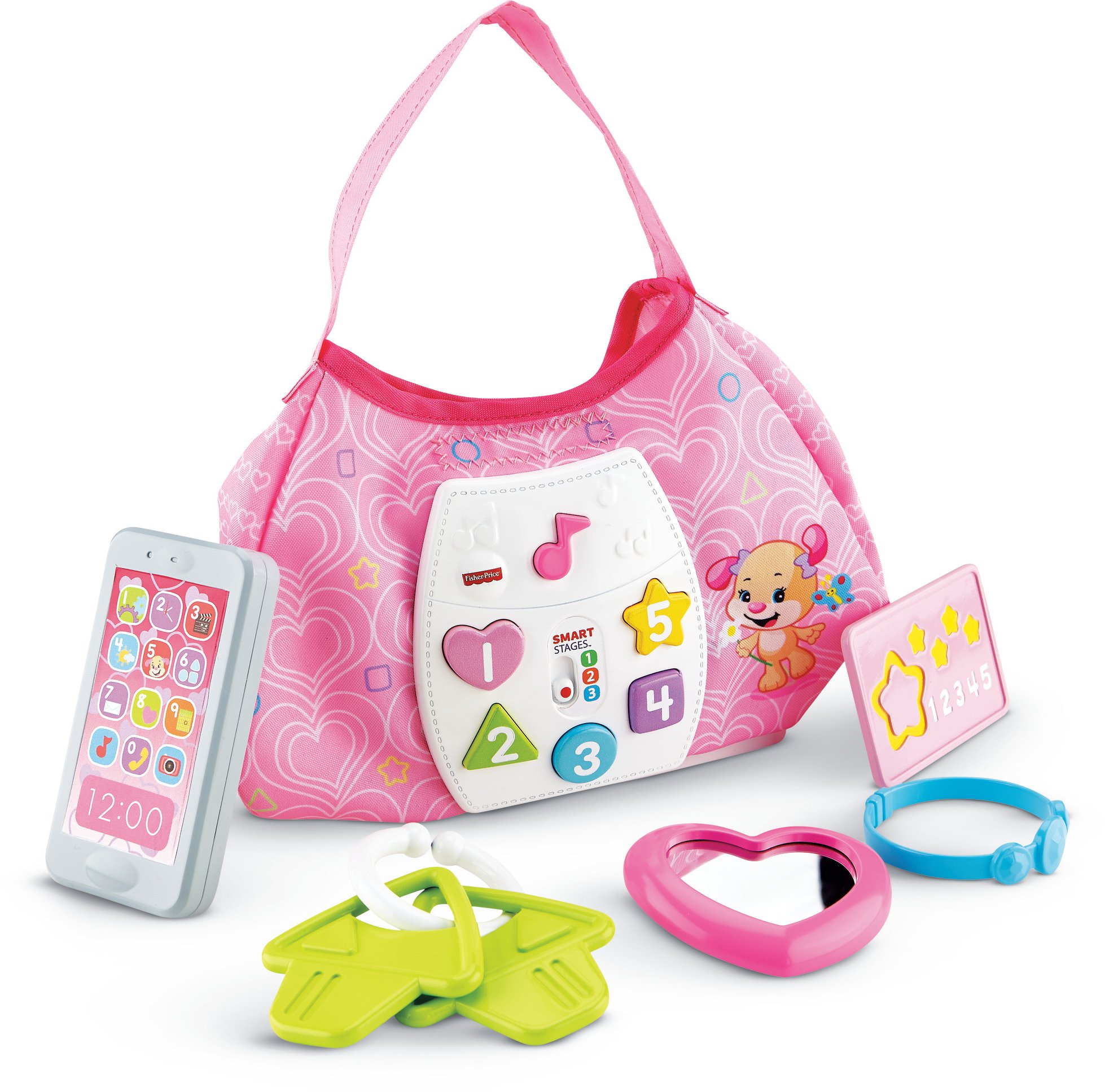 Fisher-Price Laugh & Learn Sis' Smart Stages Purse - Interactive Learning Toy for Toddlers | Educational Gift for 1-3 Year Old Girls | Pretend Play & Early Development
