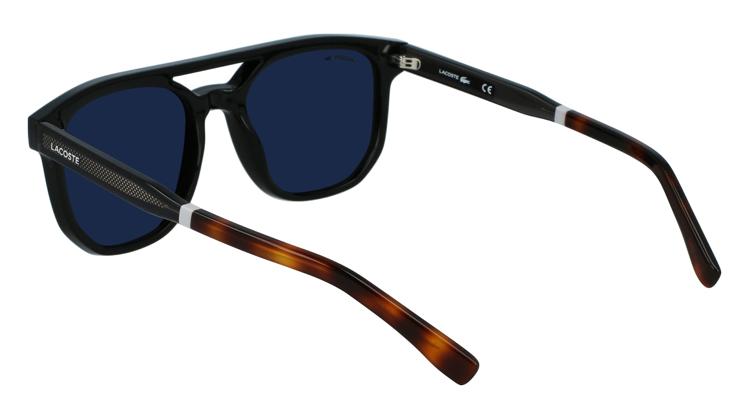 Lacoste L955s Rectangular Sunglasses for Men - UV Protection Polarized Classic Aviator Style - Perfect for Driving, Beach & Outdoor Activities