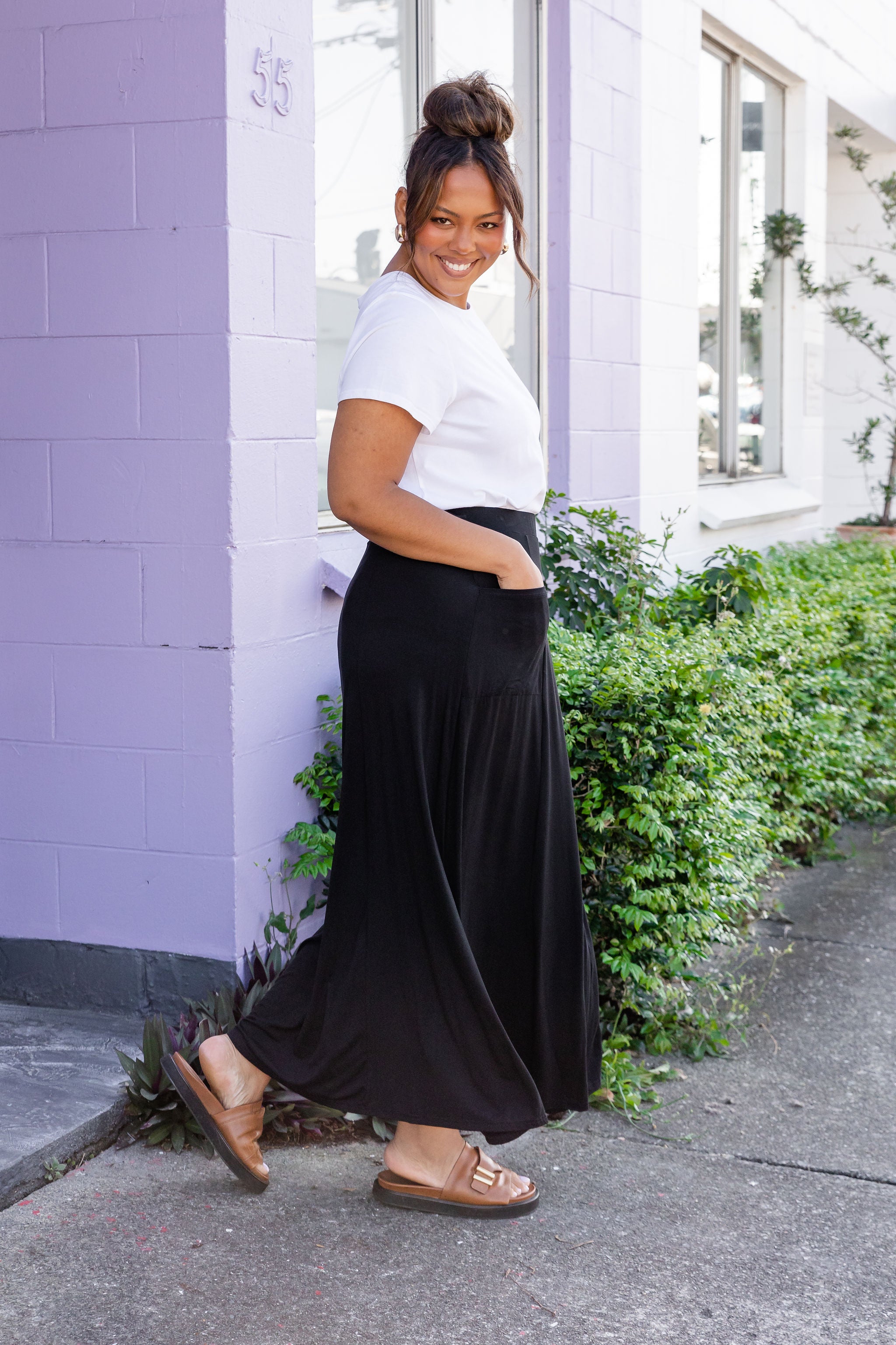 Olivia Maxi Skirt for Women - Elegant Black Long Flowy Skirt with High Waist | Perfect for Casual Wear, Beach, Vacation & Boho Outfits