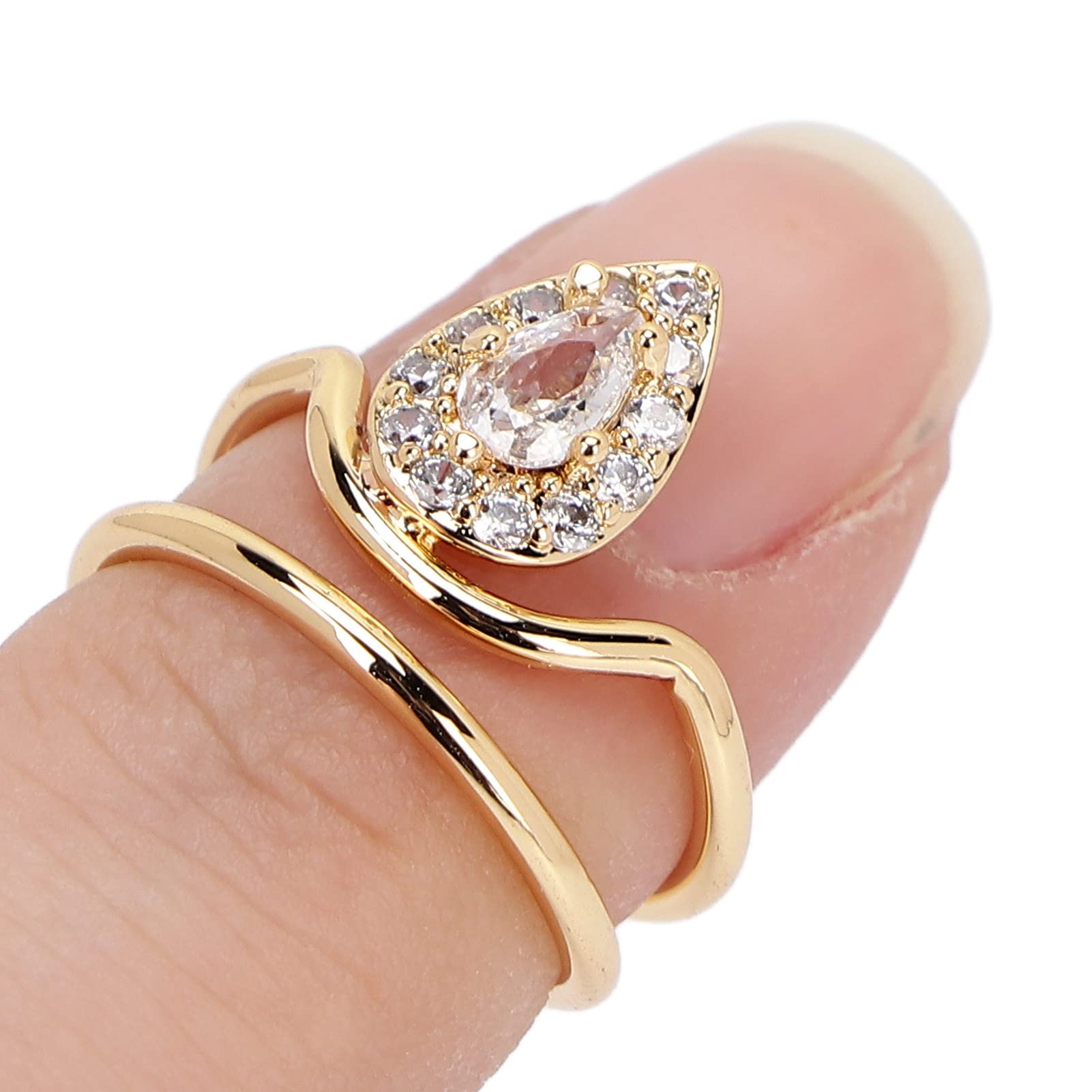 Elegant Rhinestone Fingertip Rings for Women - Sparkling Nail Jewelry for Parties, Weddings & Special Occasions (3054g)