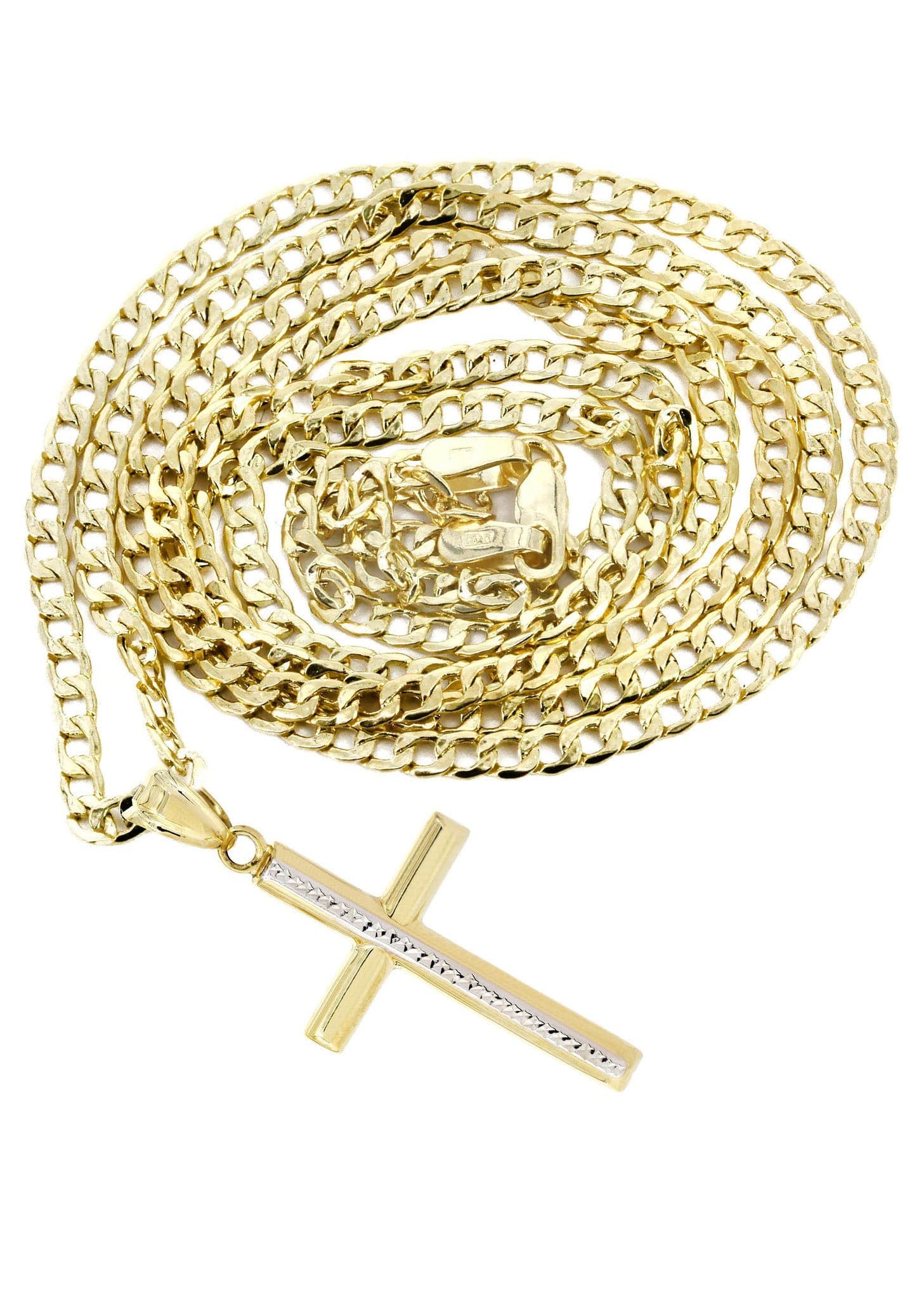 10K Gold Cross Necklace for Men - 6.5 Grams Solid Gold Religious Pendant | Perfect Gift for Baptism, Confirmation & Everyday Wear
