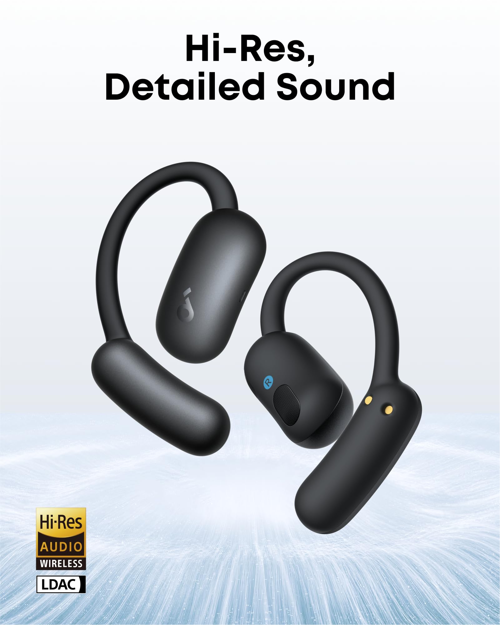 Soundcore AeroFit 2 Open-Ear Bluetooth Headphones by Anker - 42H Playtime, Hi-Res Audio, Rich Bass, Wireless Charging, IP55 Waterproof, AI Clear Calls - Perfect for Running, Gym Workouts & Outdoor Activities