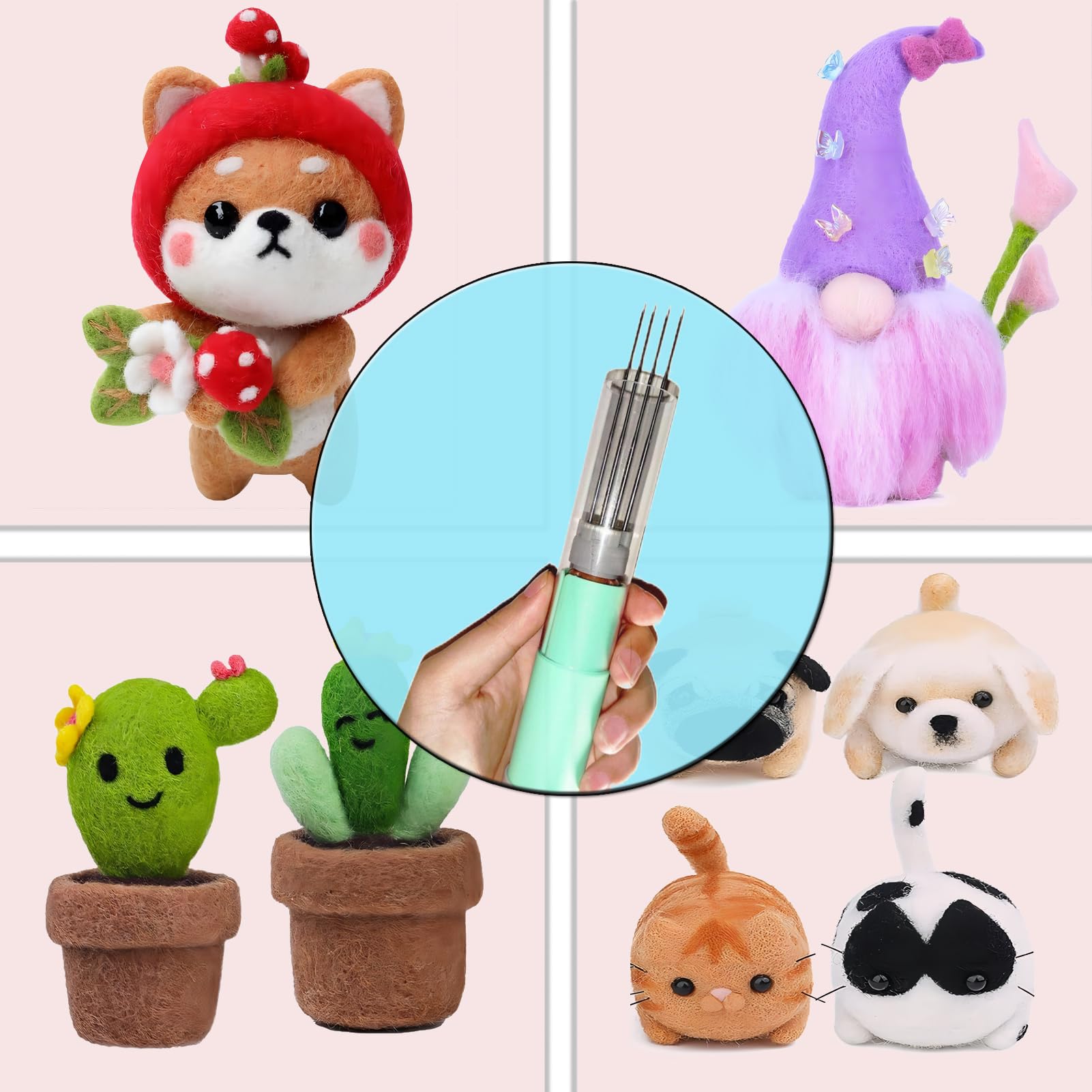 Electric Needle Felting Machine with 1-7 Needles & Variable Speed Control - Fast & Easy DIY Wool Felting Tool for Crafting, Scarf Making & Home Decor Projects