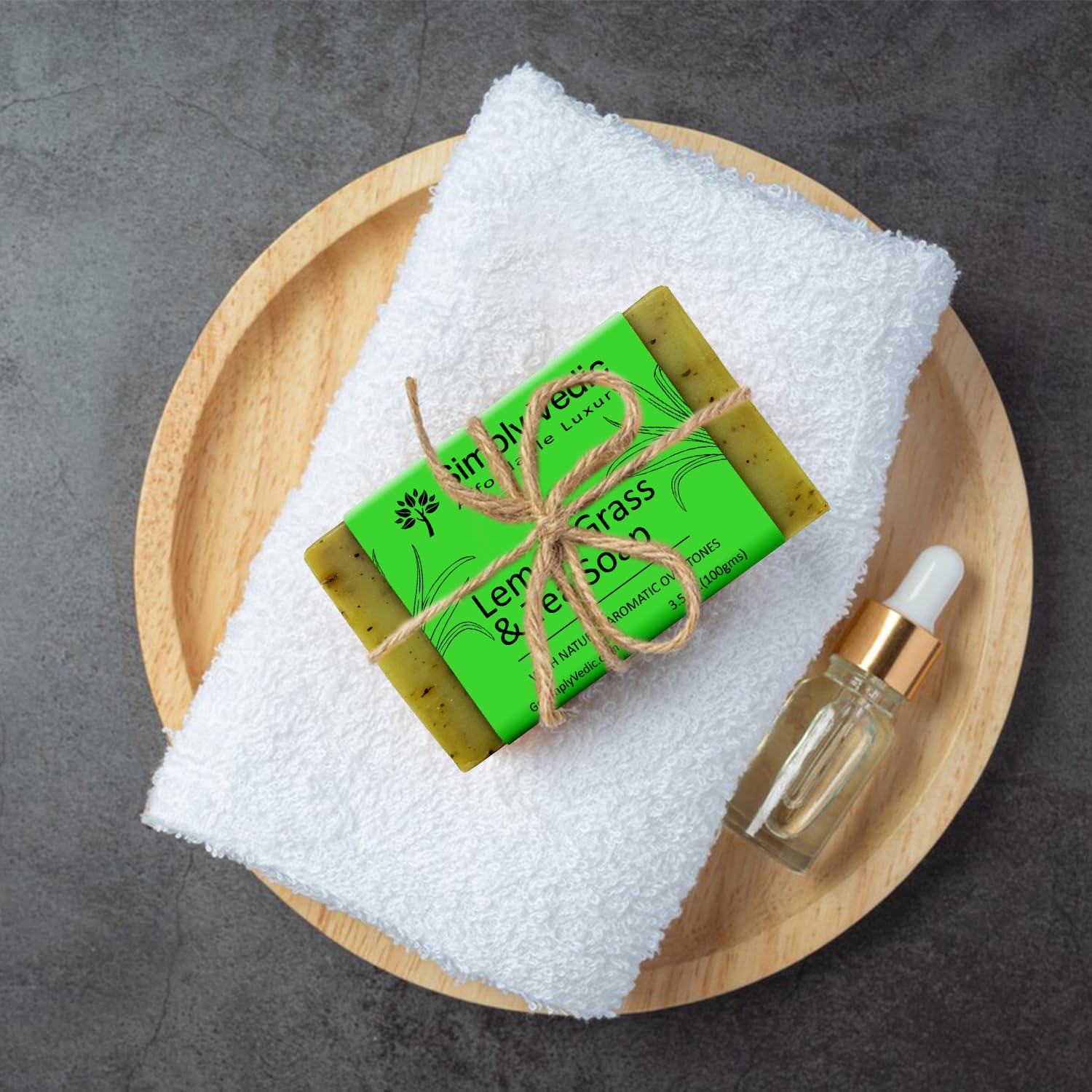 Simply Vedic Lemongrass Soap Bar - Cold Pressed with Coconut Oil for Body, Hand & Face Care | Handmade Natural Soap Gift Set for Men & Women (100g) | Perfect for Daily Skincare Routine & Spa Relaxation