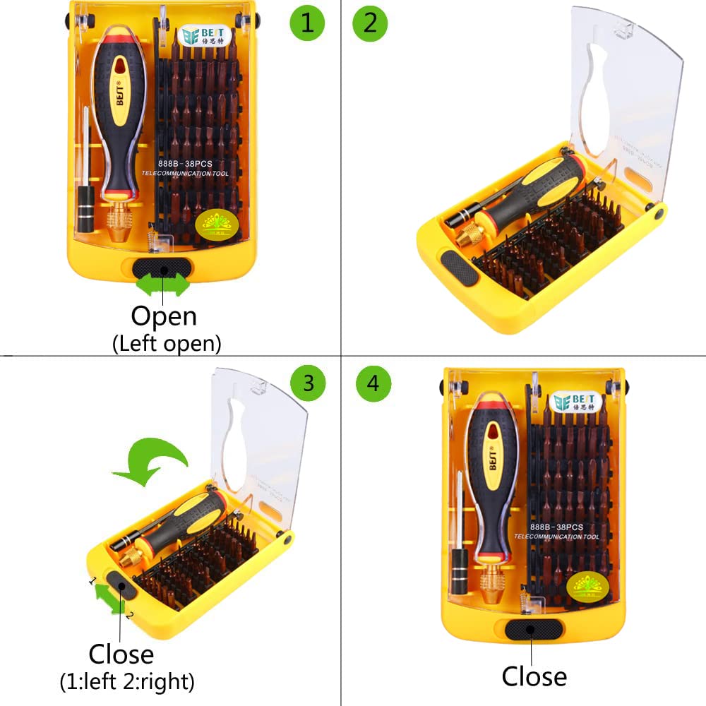 BST-888B Magnetic Precision Screwdriver Set - 45 in 1 Professional Computer & Laptop Repair Tool Kit with Case | Perfect for Electronics Repair, Smartphone Maintenance, and DIY Projects