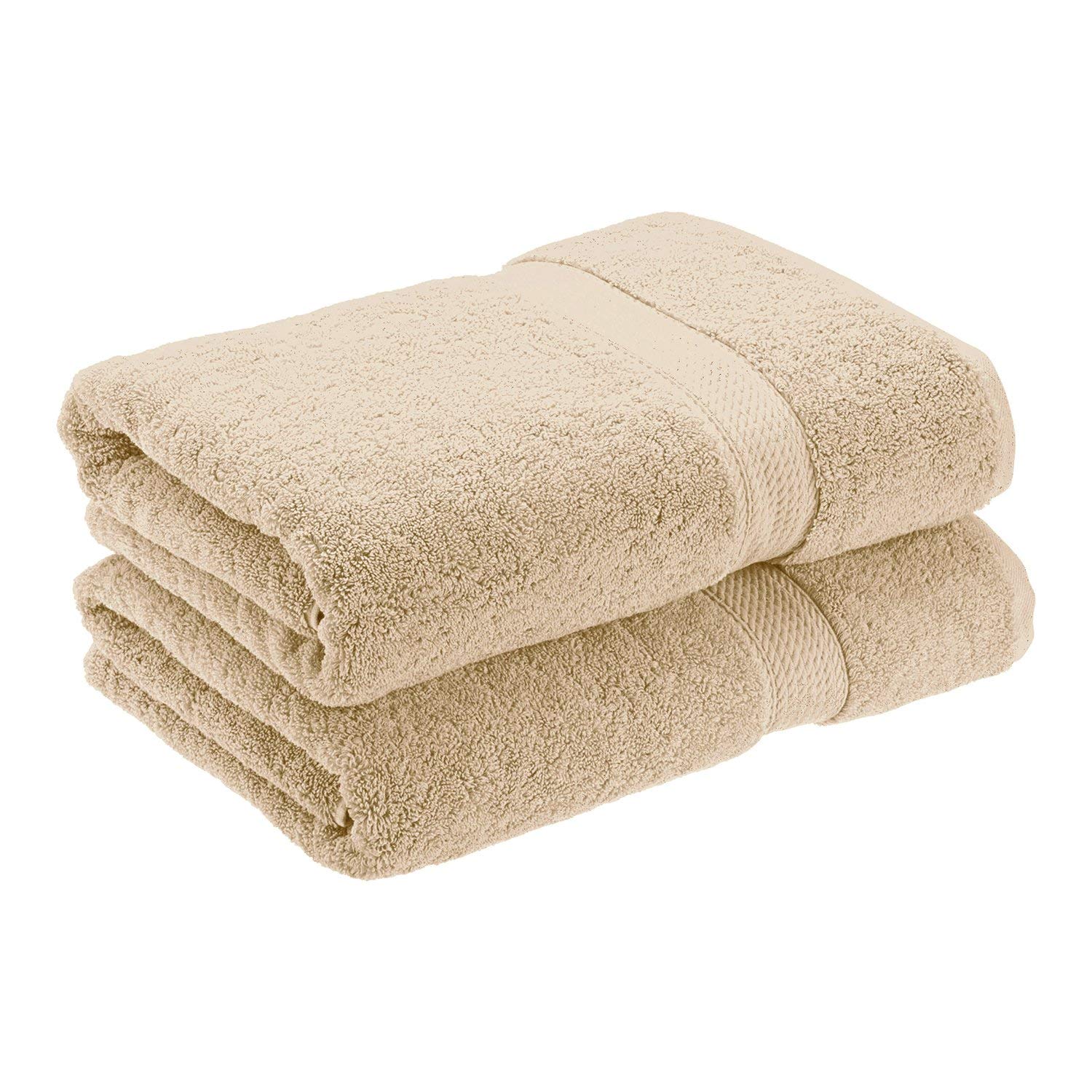 2-Piece Super Absorbent 100% Cotton Bath Towel Set - Soft, Quick-Drying & Machine Washable - Perfect for Spa, Gym, Beach & Luxury Bathroom Use