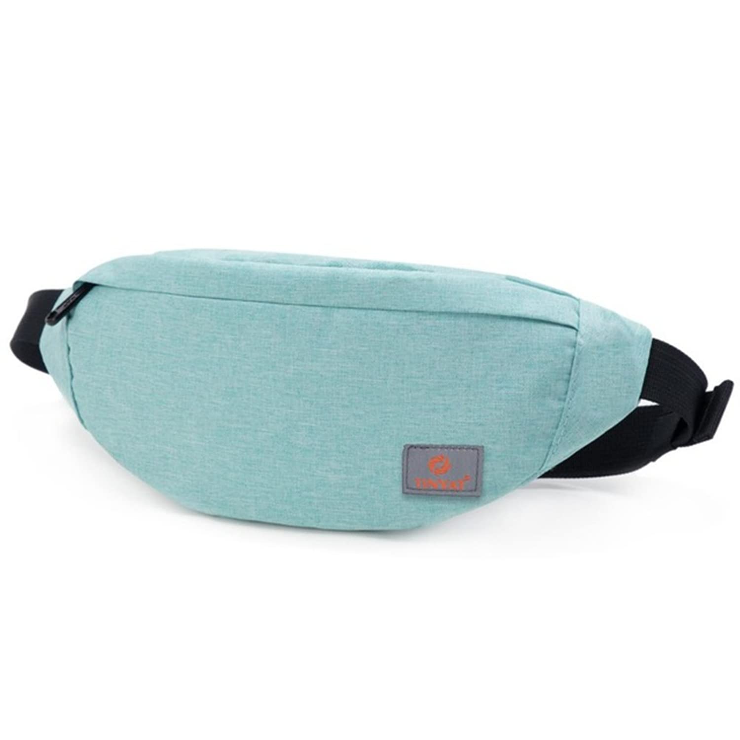 LLmoway Water Resistant Waist Pack - 3 Pocket Fanny Pack with Phone Holder & Money Pouch, Cross Body Belt Bag for Men Women (Aqua) - Perfect for Running, Hiking, Travel & Outdoor Activities
