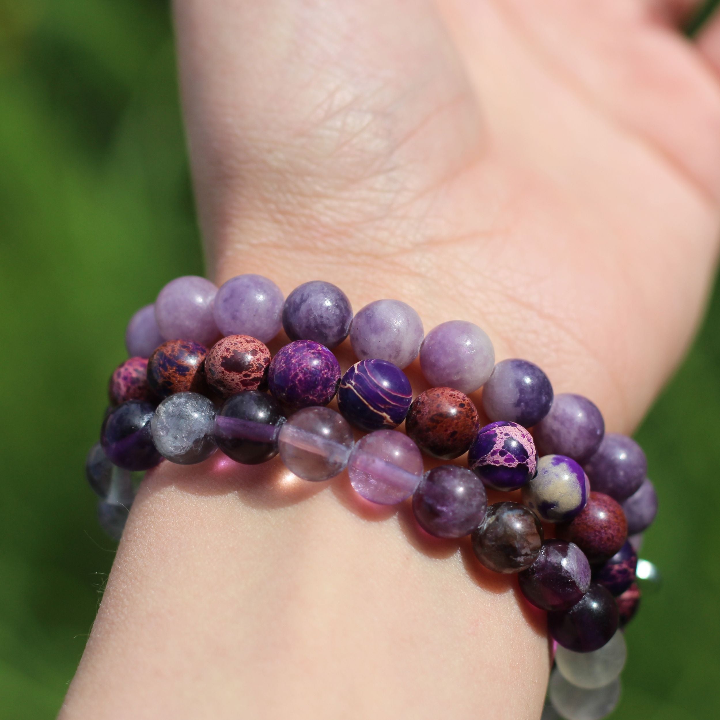 Third Eye Chakra (Ajna) Bracelet Set - Natural Stone Spiritual Jewelry for Meditation, Yoga & Energy Healing | Perfect for Mindfulness Practice & Chakra Balancing