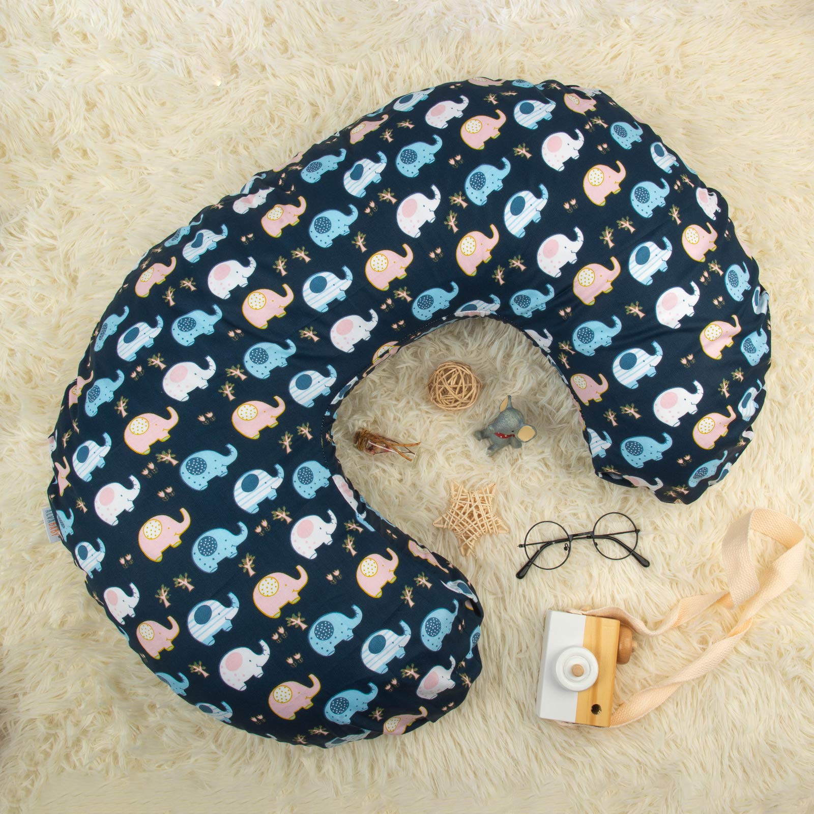 ALVABABY 2 Pack Nursing Pillow Covers - Ultra Soft & Breathable Cotton for Breastfeeding Moms - Perfect Fit for Infant Nursing Pillows - Ideal for Comfortable Breastfeeding, Pumping & Baby Bonding Time