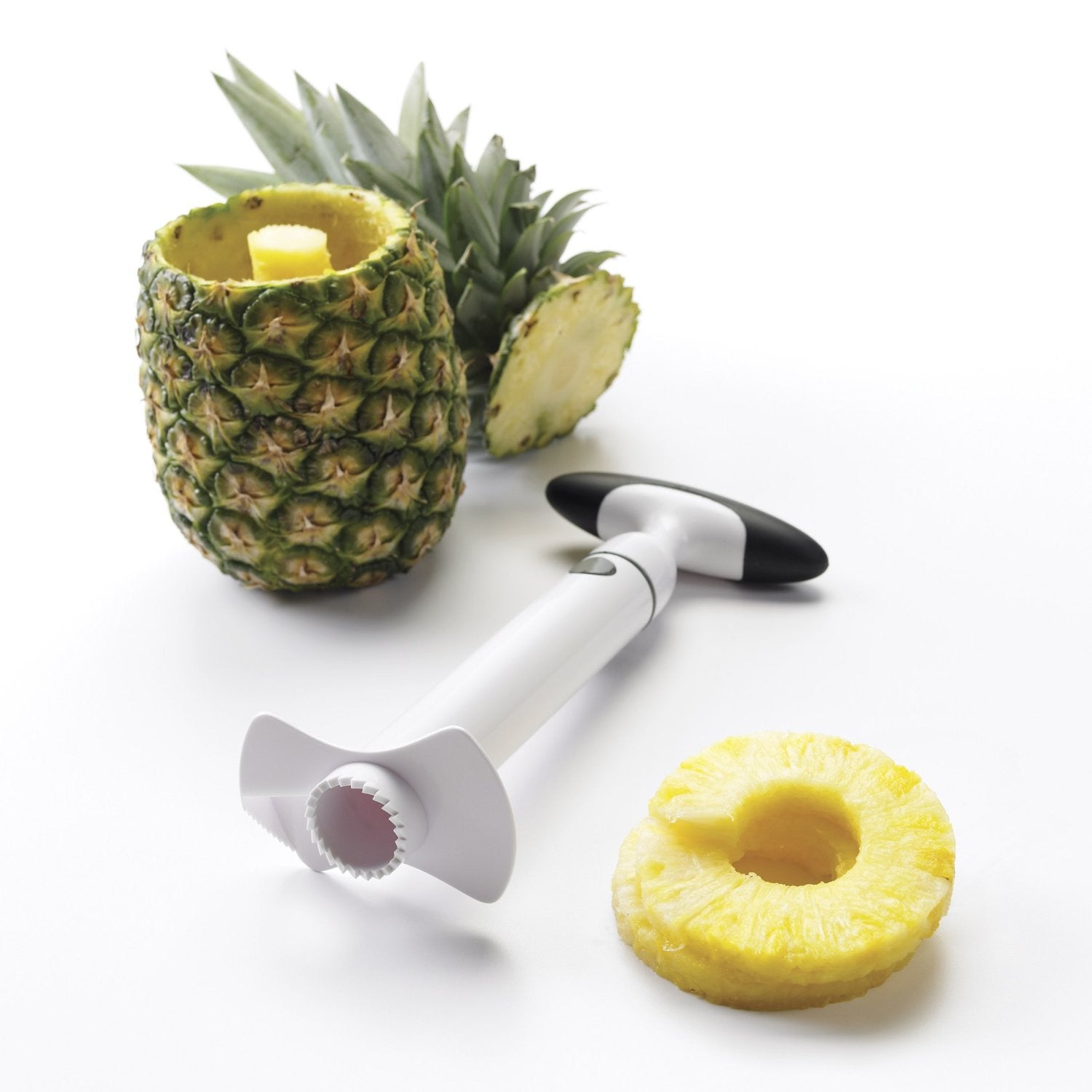OXO Pineapple Slicer - Easy-to-Use Stainless Steel Pineapple Corer and Cutter for Fresh Fruit - Perfect for Smoothies, Fruit Salads, and Tropical Party Decorations