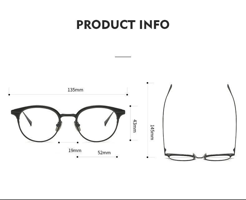 Stylish Aimee Unisex Full Rim Oval Square Titanium Acetate Eyeglasses 51212 - Lightweight & Durable Frames for Work, Reading & Everyday Wear