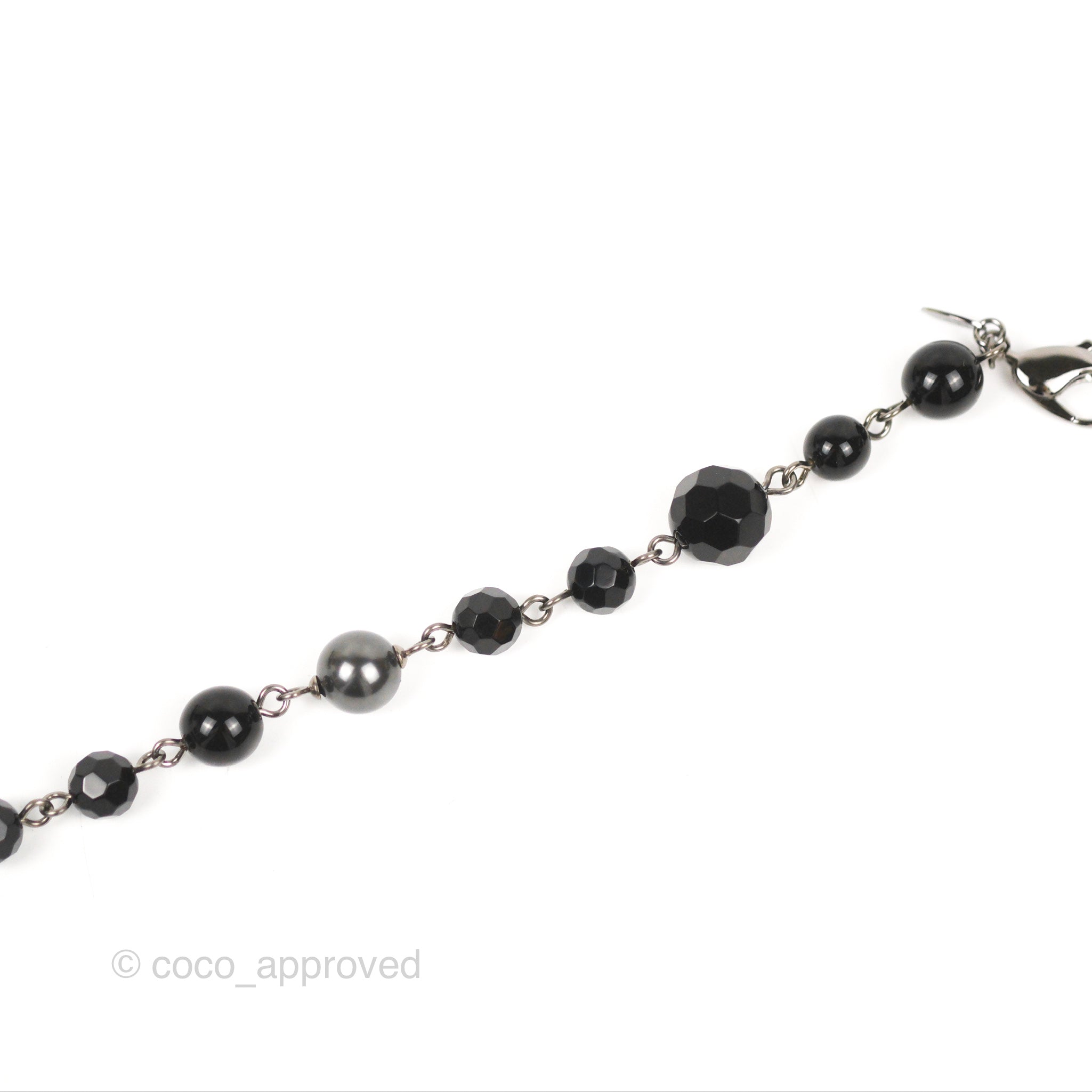 Chanel CC Bead Pendant Bracelet in Gun Metal Tone - 10V | Luxury Fashion Jewelry for Women, Perfect for Parties, Weddings & Special Occasions