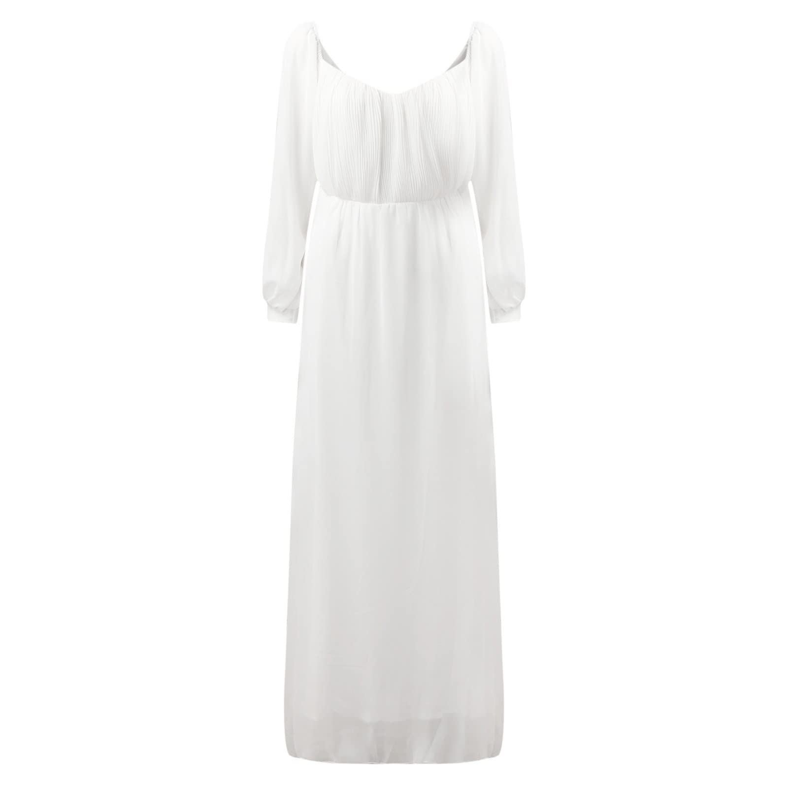 Elegant Off-Shoulder White Maxi Dress for Women - Sexy Bridesmaid & Wedding Guest Formal Gown - Perfect for Beach Weddings, Evening Parties & Special Occasions