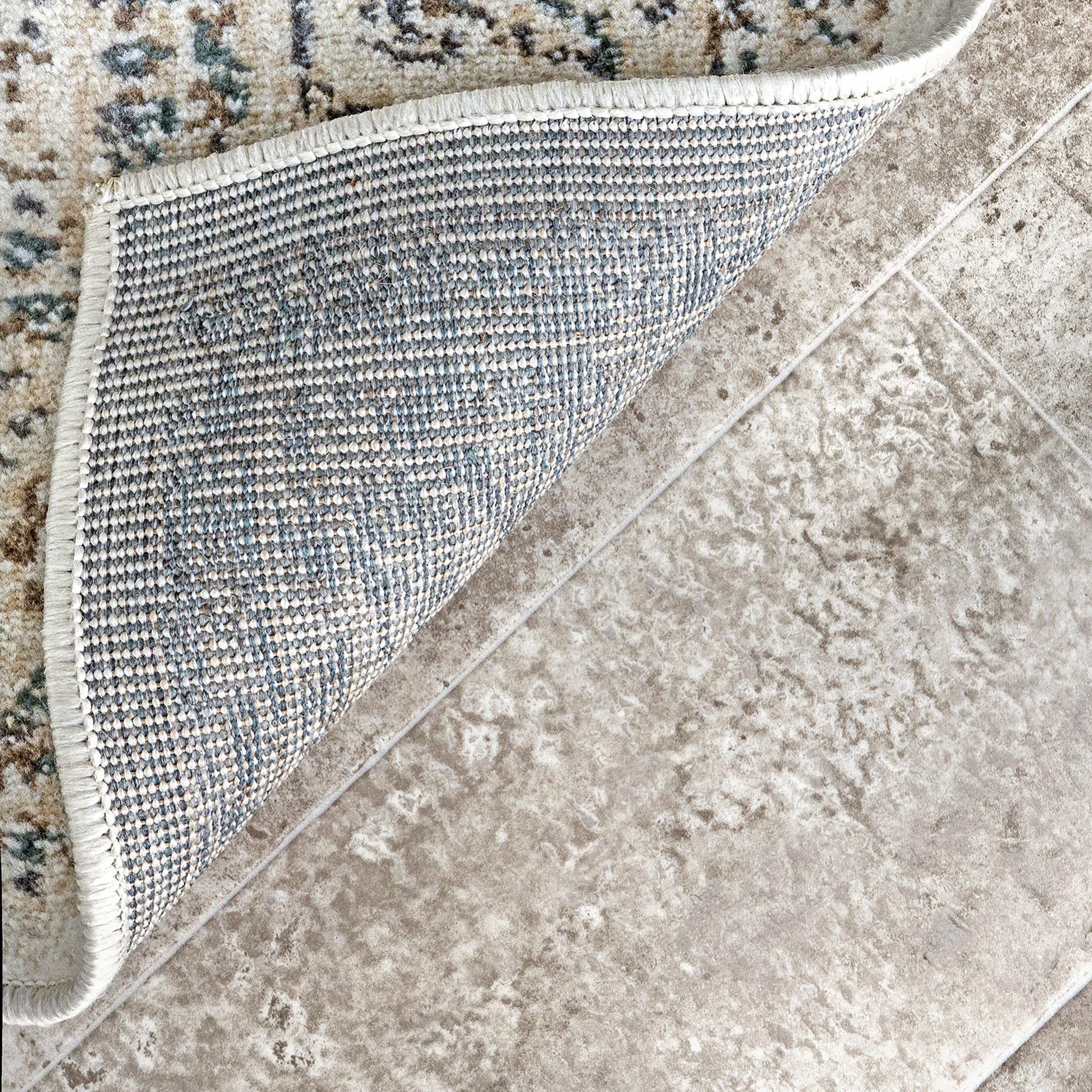 Coronet Medallion Area Rug - Cream Traditional Persian Style Carpet for Living Room, Bedroom & Dining Room Decor