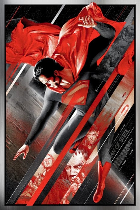 Man of Steel Metal Variant Poster by Ansin - Premium Superhero Wall Art for Home, Office & Movie Theater Decor