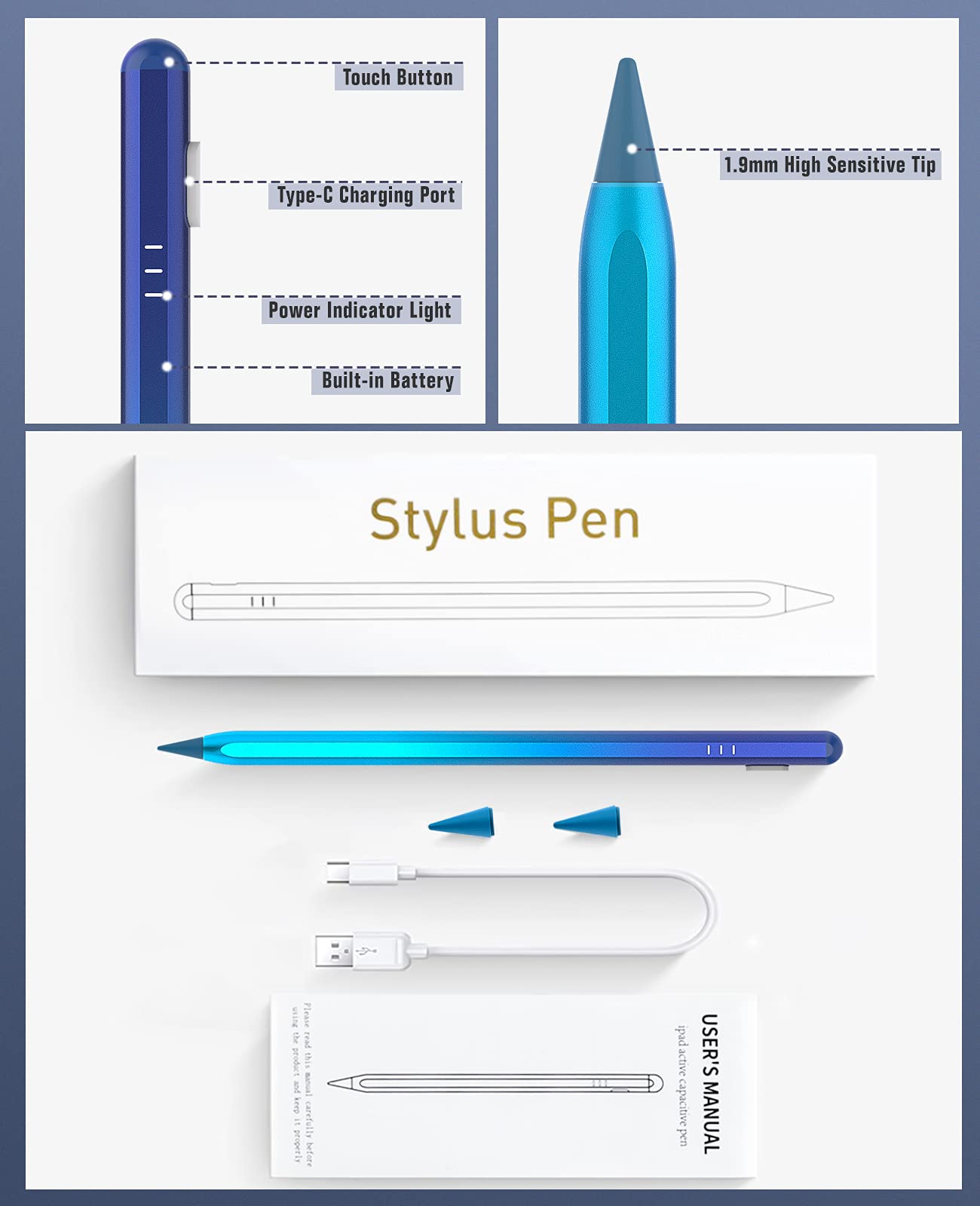 TiMOVO Stylus Pen for iPad 2nd Generation - Apple Pencil Alternative with Palm Rejection for iPad Pro 11