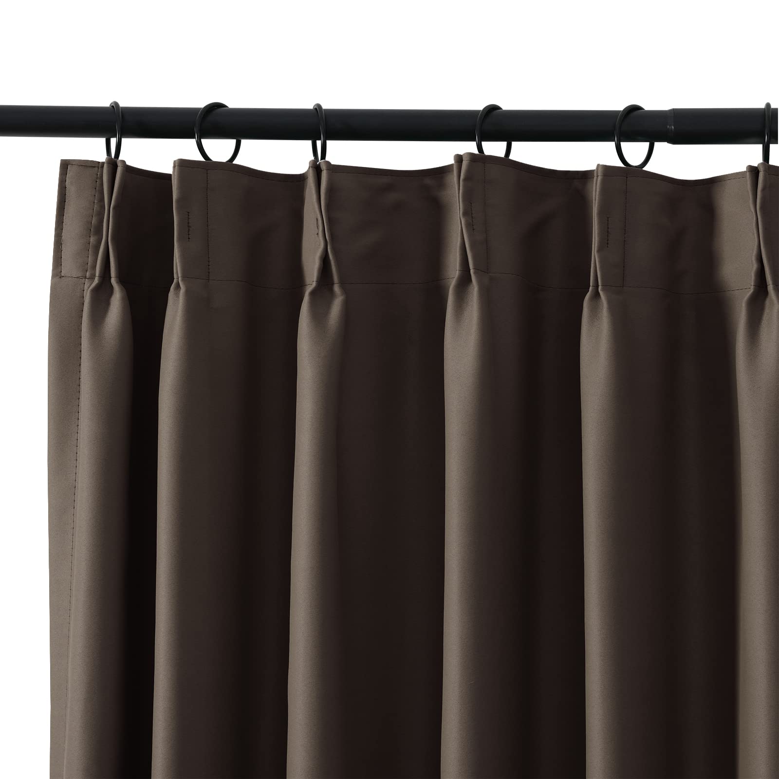 Blackout Thermal Insulated Curtains for Living Room - Noise Reducing Pinch Pleated Window Treatments (2 Panels, 52