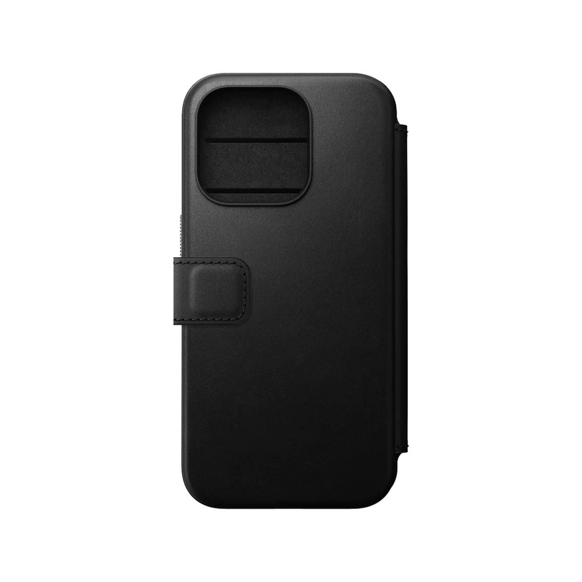 Premium Genuine Leather Folio Case for iPhone 15 Pro - Slim Protective Cover with Card Slots (Black) | NMD Brand | Perfect for Business Professionals & Daily Commuters