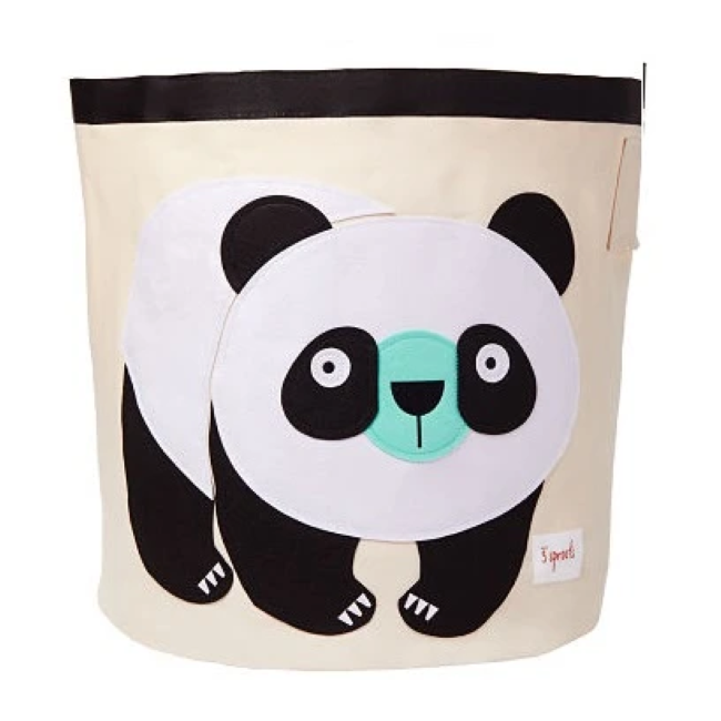 3 Sprouts Panda Storage Bin - Cute and Functional Kids' Toy Organizer for Bedroom, Playroom & Nursery | Perfect for Storing Plush Toys, Books & Baby Essentials