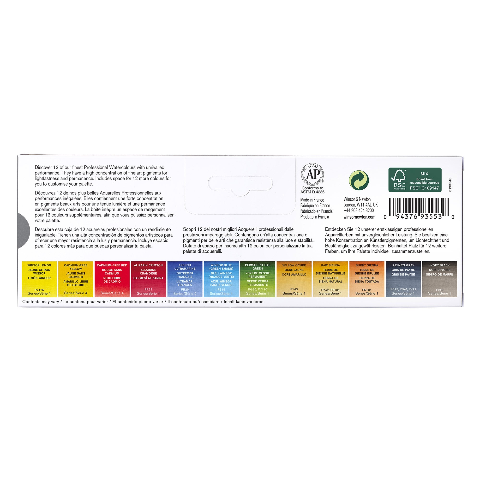 Professional Watercolor Travel Tin Set - 12 Half Pans for Artists & Beginners - Perfect for Outdoor Sketching, Plein Air Painting & Travel Art Supplies