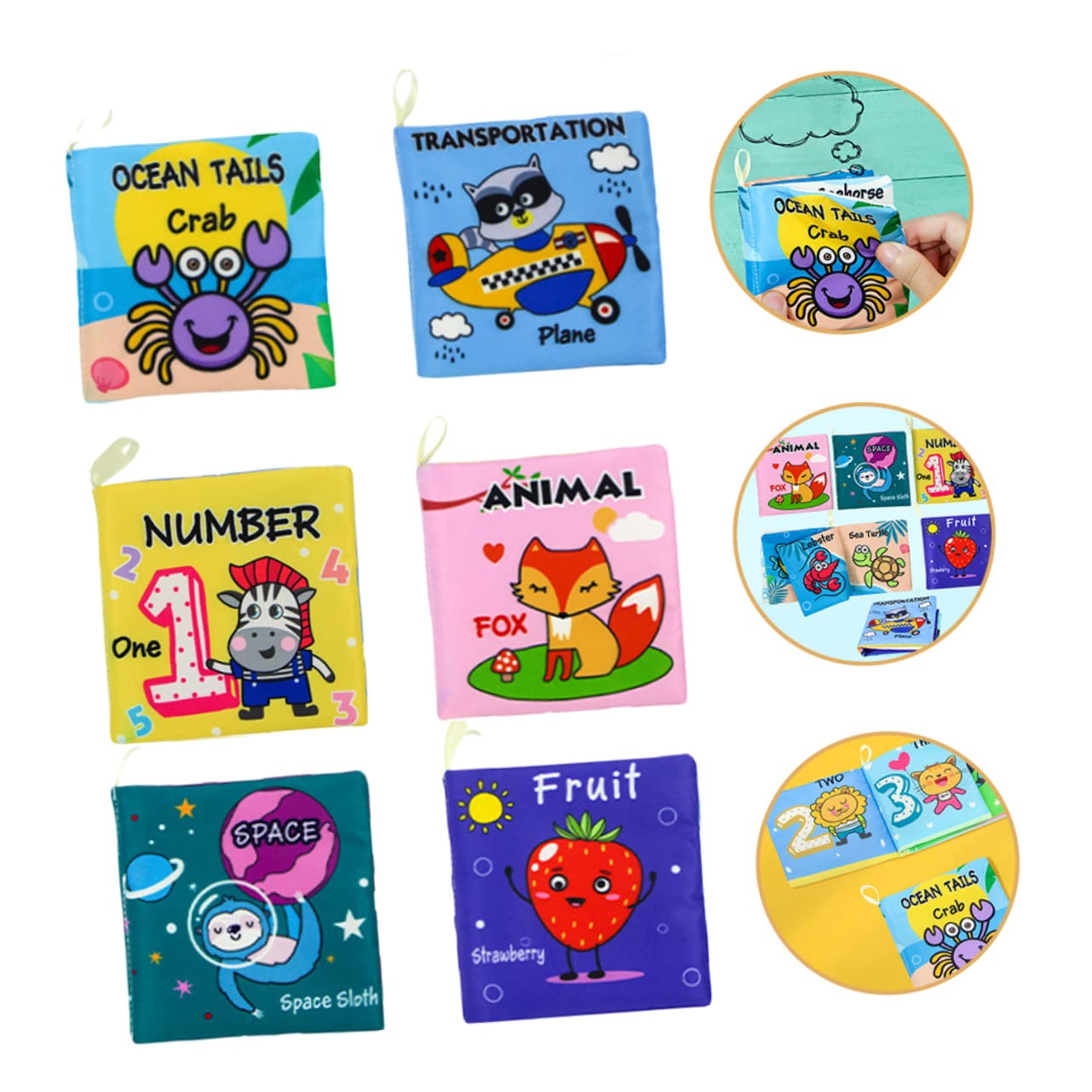 ULDIGI 6-Piece Soft Cloth Baby Books - Early Learning Animal Toys for Toddlers & Infants | Perfect for Nursery, Playtime & Sensory Development
