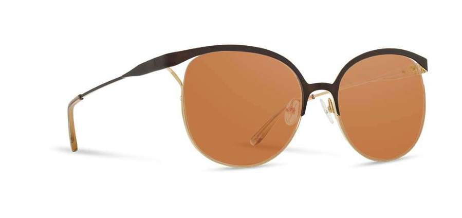 Shwood Odessa Metal Sunglasses for Men & Women - Bronze & Gold Frame with Brown Lenses - UV Protection, Retro Style for Outdoor, Driving, and Fashion