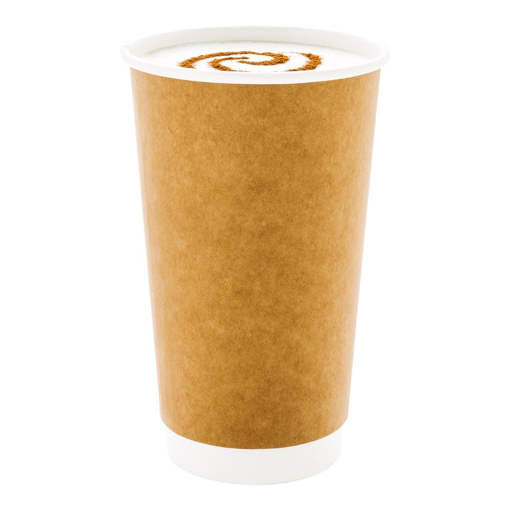 20oz Insulated Double Wall Kraft Paper Coffee Cups - 250 Pack, Leakproof & Eco-Friendly Disposable Hot Beverage Cups for Coffee, Tea, Hot Chocolate - Perfect for Cafes, Offices, and Events (Lids Sold Separately)