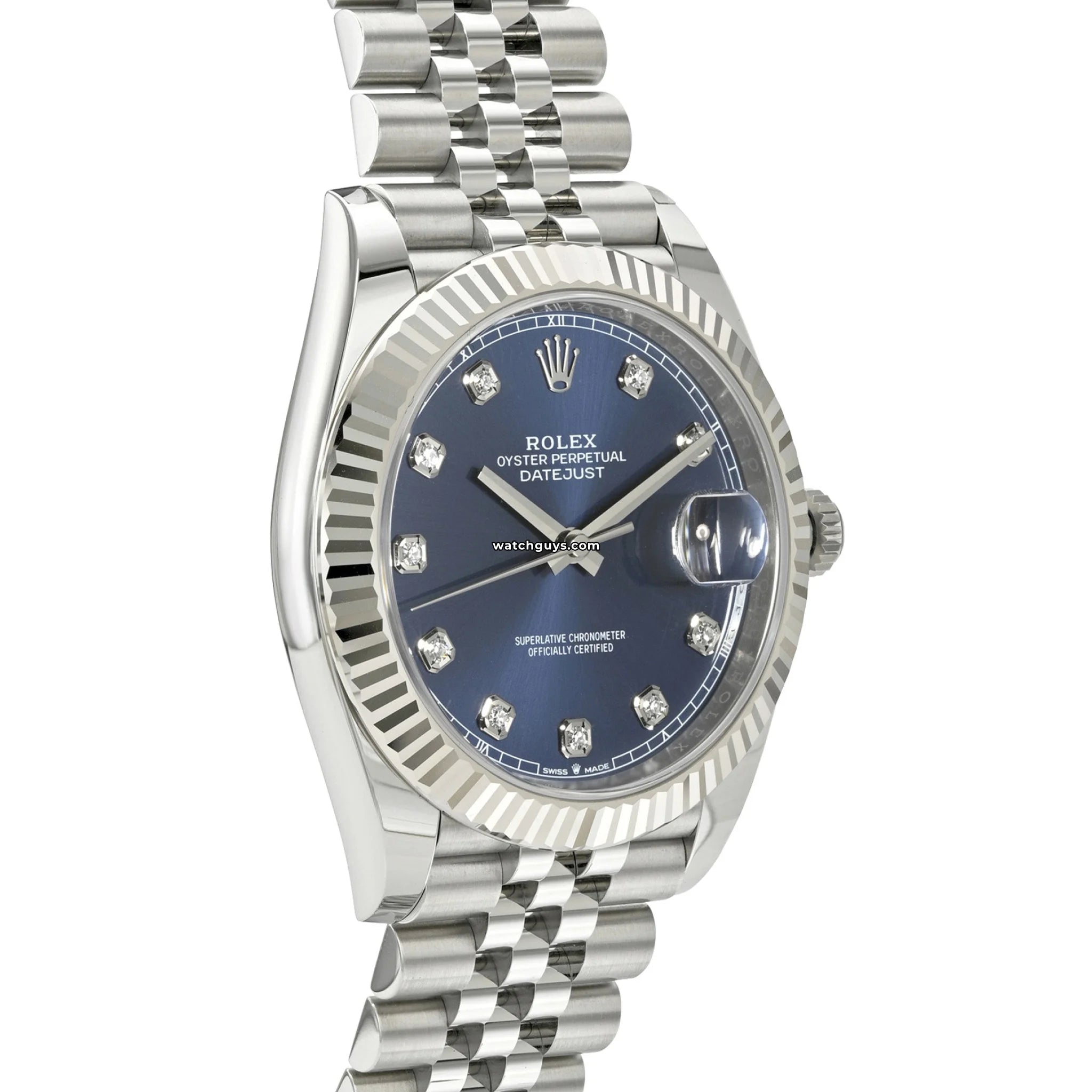 Rolex Datejust 126334 Men's Watch - 41mm Blue Dial with Diamond Hour Markers & Jubilee Bracelet | Luxury Dress Watch for Business, Formal Events & Special Occasions