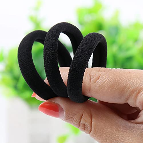 10 PCS Black Hair Ties - No Damage Elastic Ponytail Holders for Women & Girls - Hair Styling Accessories for Daily Use