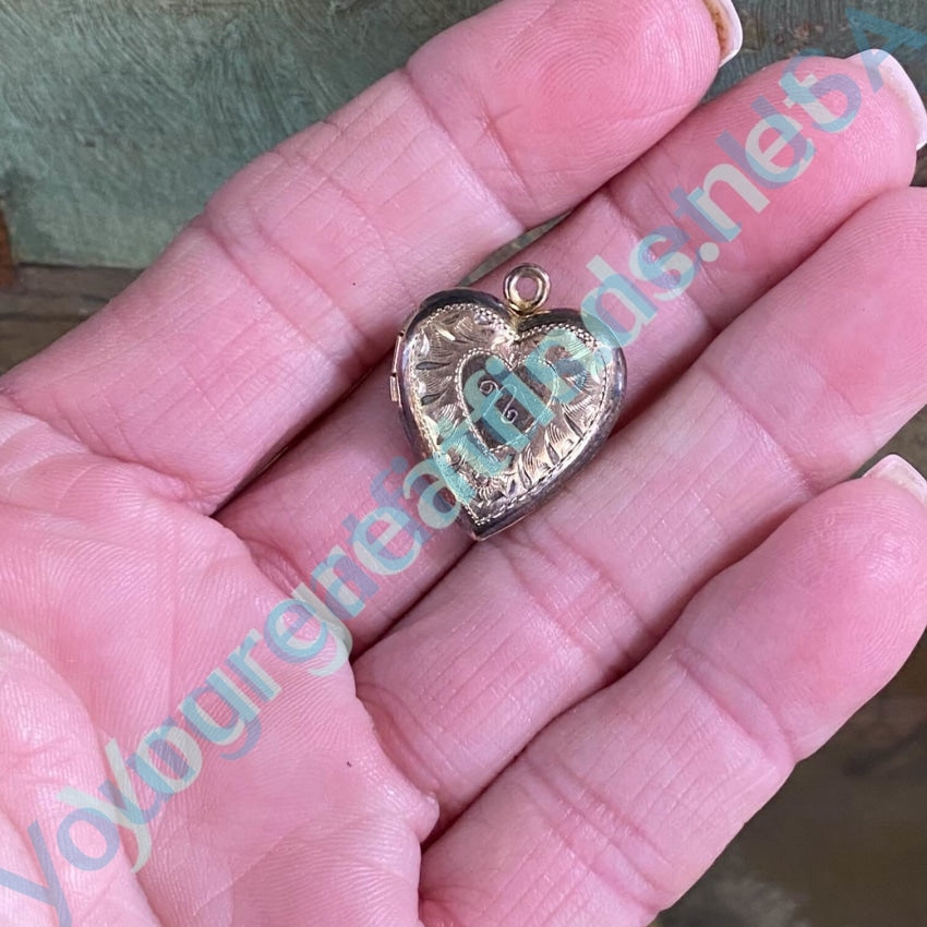 Vintage Gold Filled Sterling Silver Heart Locket Pendant Necklace - Perfect for Valentine's Day Gifts, Bridesmaid Jewelry & Romantic Keepsakes