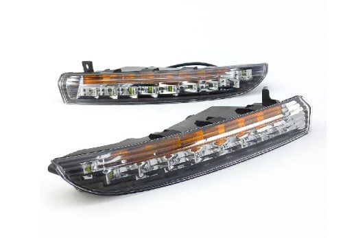 Volkswagen CC 2010-2012 LED DRL Daytime Running Lights with Amber Turn Signal - High Visibility Safety Lights for Day & Night Driving