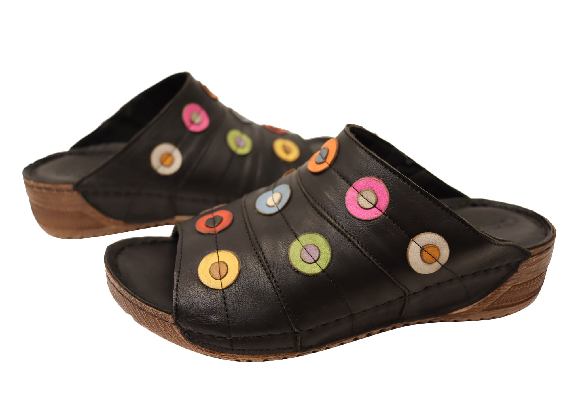 Orizonte Passion Women's Comfortable Leather Slides Sandals - European Style for Casual Wear, Beach, and Home Relaxation