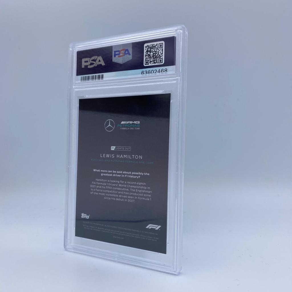 PSA 9 Graded 15/25 Lewis Hamilton Purple Parallel Racing Card - Perfect for Collectors, Fans, and Sports Memorabilia Displays