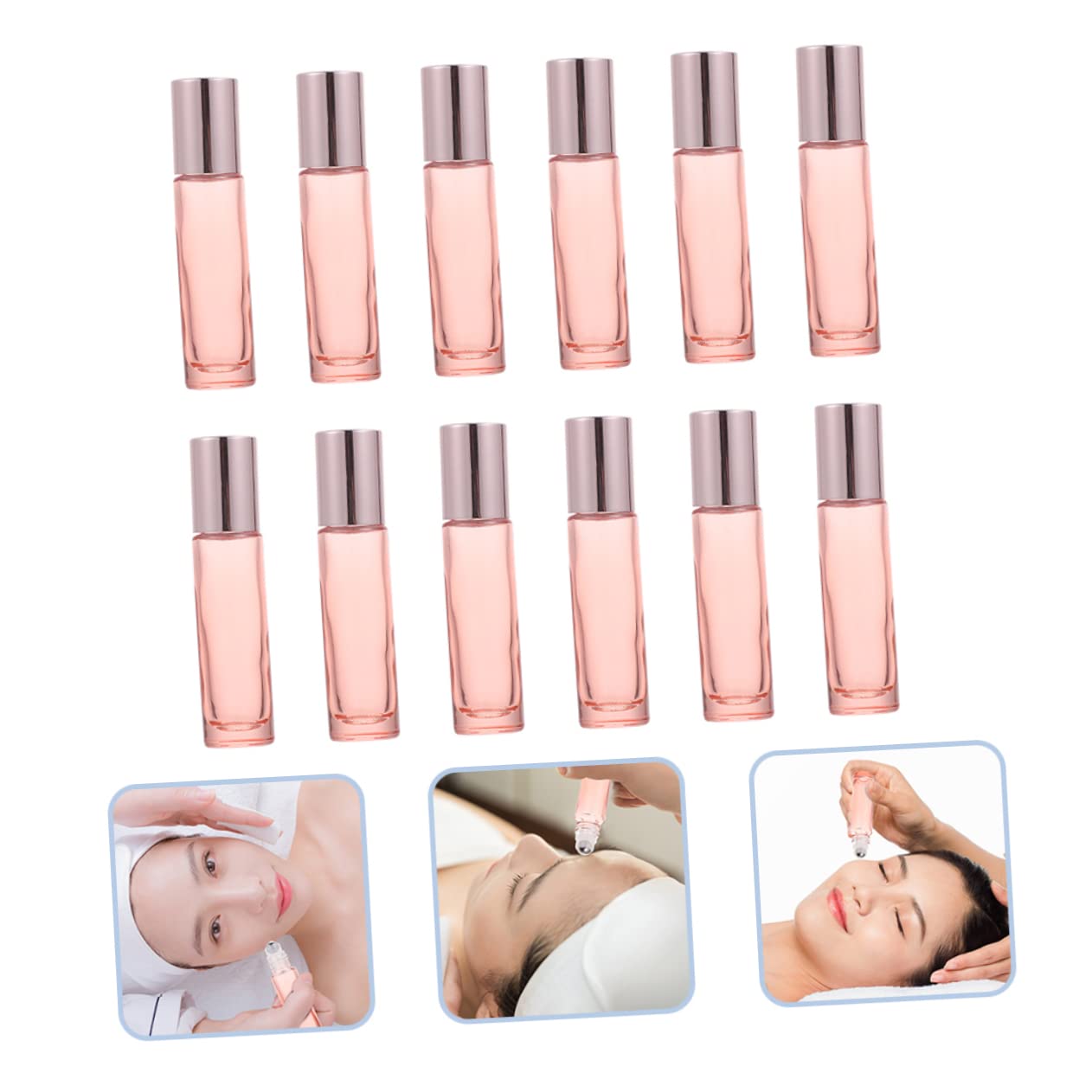 PLAFOPE 12pcs Refillable Essential Oil Roller Bottles - Empty Glass Perfume Bottles for Aromatherapy, DIY Blends & Travel | Portable Toiletry Containers for Home, Office & On-the-Go Use