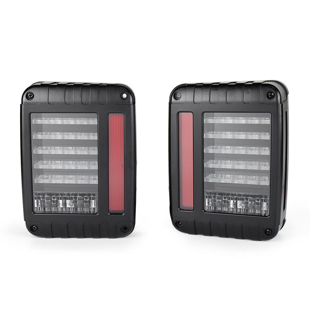 2007-2017 Jeep Wrangler JK LED Tail Lights - Brake Reverse Turn Signal Lamps for Jeep TJ LJ - Durable & Bright Replacement for Off-Road & Night Driving