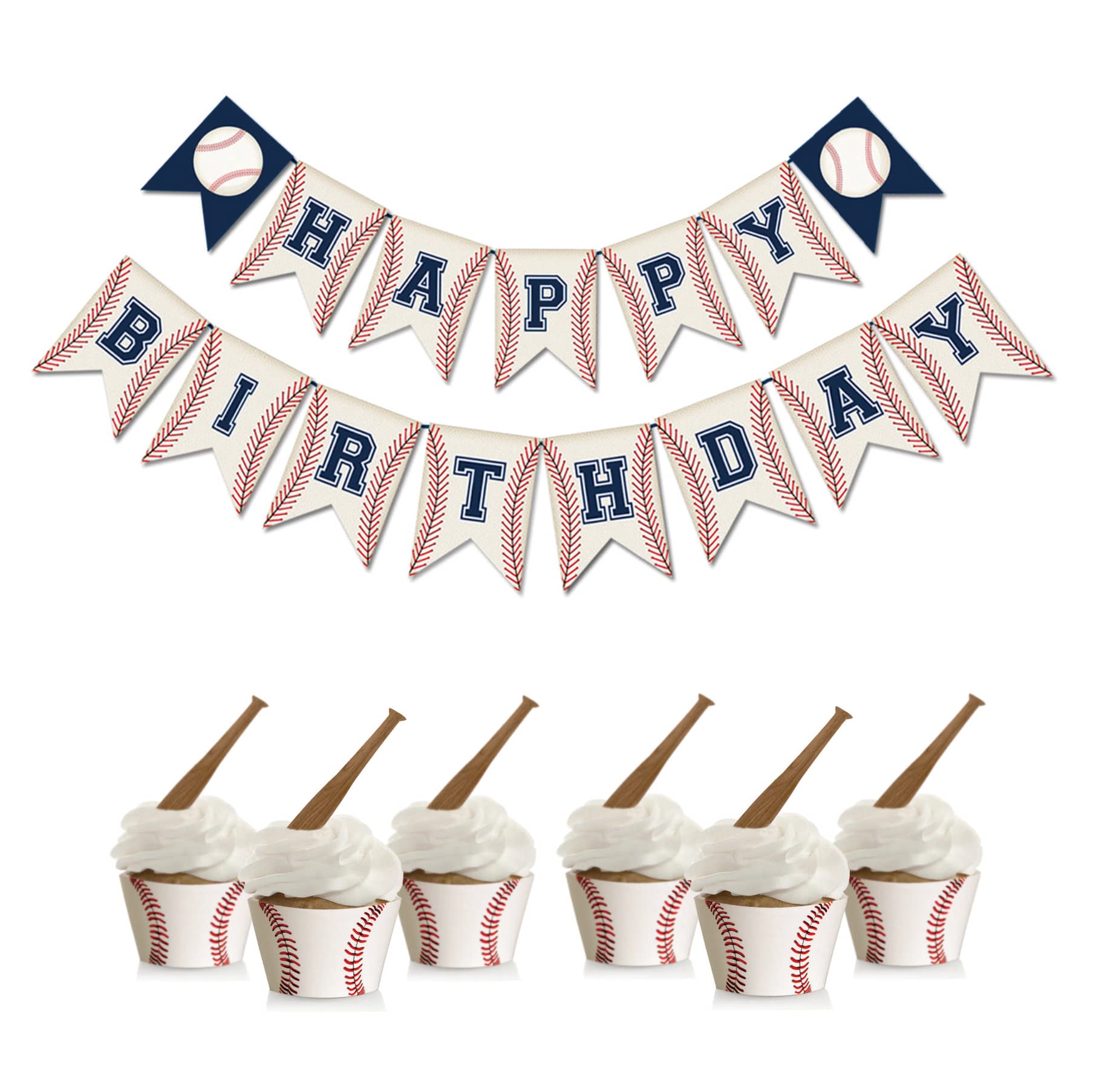 Baseball Birthday Banner - Baseball Party Decorations & Garland for Sports Themed Birthday Party Decor | Perfect for Baseball Fan Celebrations, Team Parties & Game Day Decorations