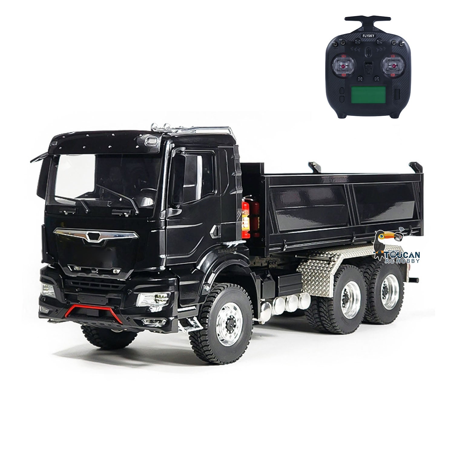 1/14 Scale 6x6 Hydraulic RC Dumper Truck - Remote Control Tipper Car with Metal Cabin, LED Lights & Realistic Sound - Pre-Assembled & Painted for Construction Site Play & Collector Display