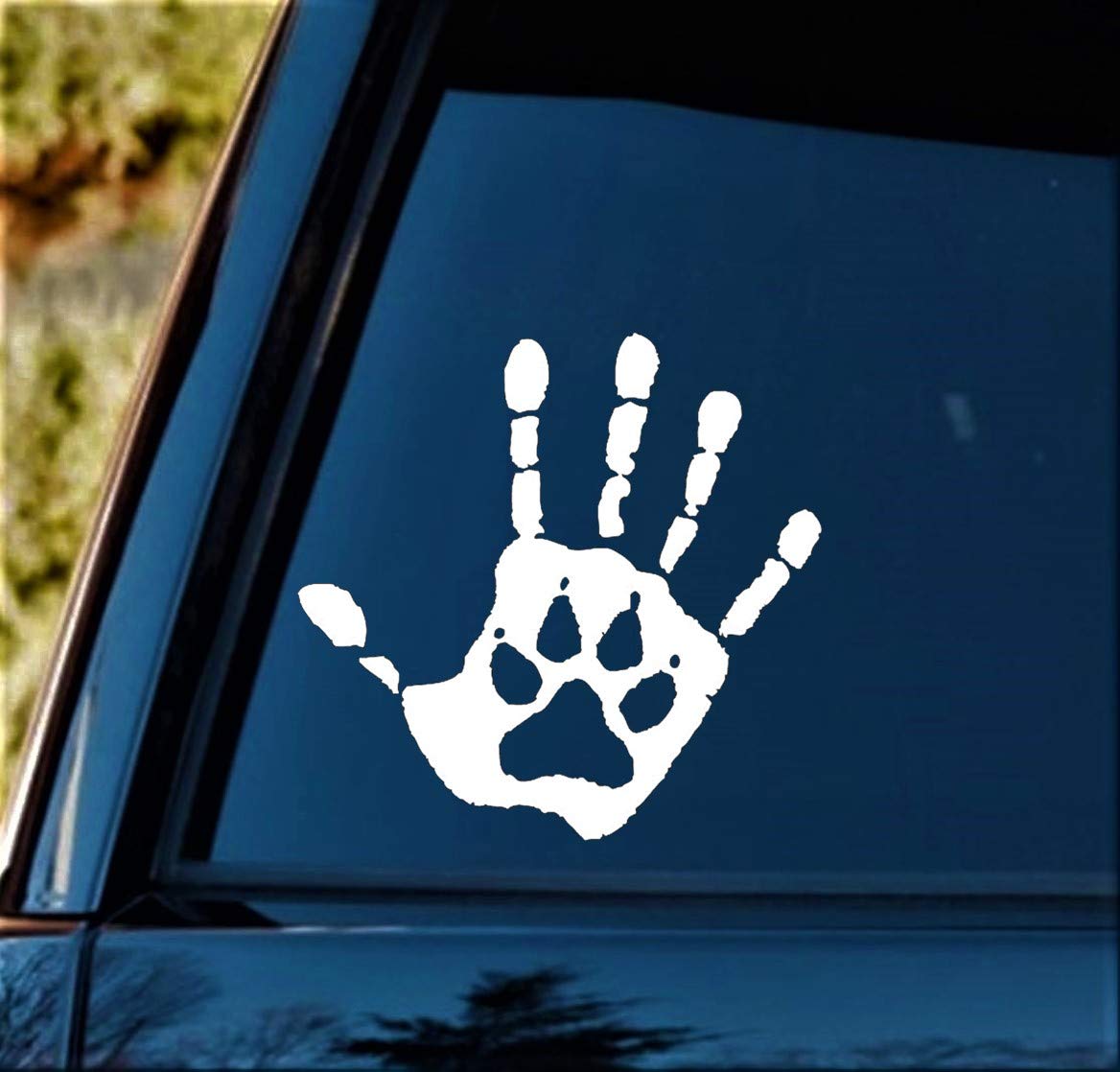 Custom Hand Print Dog Paw Decal Sticker - B1112 for Pet Lovers, DIY Crafts, Scrapbooking & Home Decor
