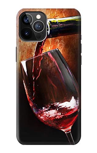 Premium R2396 Red Wine Bottle & Glass Case Cover for iPhone 12/12 Pro - Shatterproof Protective Phone Case with Elegant Design, Perfect for Wine Lovers, Dinner Parties & Special Occasions
