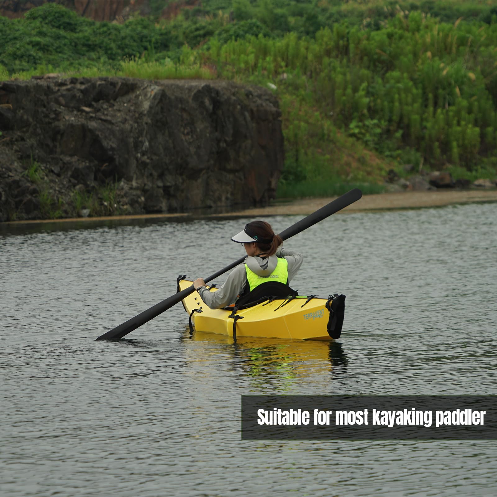 Premium Lightweight Full Carbon Fiber Greenland Kayak Paddle - 2-Piece Design (220cm/86